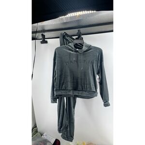 Danskin Velour Hoodie & Sweatpants Set Gray Women's L